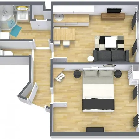 Appartamento F2 Black&white Centre Parking 200m Nantes